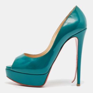 Christian Louboutin Green Patent Leather Lady Peep Pumps Size 37, Pumps - Luxury Closet catalog