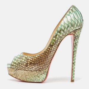 Christian Louboutin Two Tone Python Lady Peep Pumps Size 37, Pumps - Luxury Closet catalog