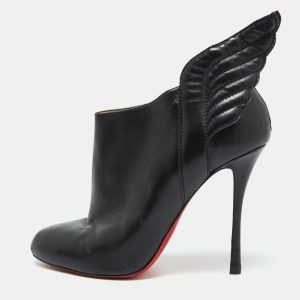 Christian Louboutin Black Leather Mercura Wings Ankle Booties Size 39, Boots - Luxury Closet catalog