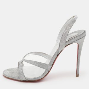 Christian Louboutin Silver Glitter Emilie Slingback Sandals Size 35, Sandals - Luxury Closet catalog