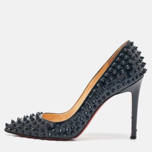 Christian Louboutin Black Patent Leather Pigalle Spikes Pumps Size 39, Pumps - Luxury Closet catalog