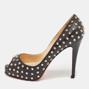 Christian Louboutin Black Leather Very Prive Spikes Pumps Size 38, Pumps - Luxury Closet catalog