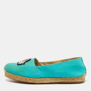 Christian Louboutin Turquoise Blue Canvas Nanou Crest Espadrilles Size 40, Flats - Luxury Closet catalog