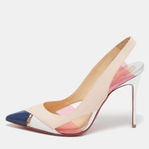 Christian Louboutin Tricolor Leather Air Chance Slingback Sandals Size 39.5, Pumps - Luxury Closet catalog
