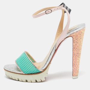 Christian Louboutin Multicolor Mesh and Patent Leather Volumetric Sandals Size 37.5, Sandals - Luxury Closet catalog