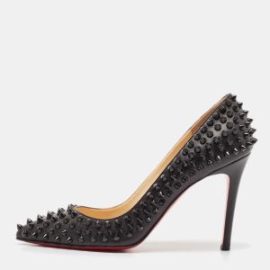 Christian Louboutin Black Leather Pigalle Spikes Pumps Size 37.5, Pumps - Luxury Closet catalog