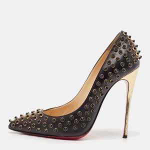 Christian Louboutin Black Leather Studded Follies Cabo Pumps Size 37, Pumps - Luxury Closet catalog