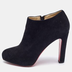 Christian Louboutin Black Suede Belle Ankle Boots Size 37.5, Boots - Luxury Closet catalog