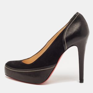Christian Louboutin Black Suede And Leather Defil Pumps Size 38, Pumps - Luxury Closet catalog