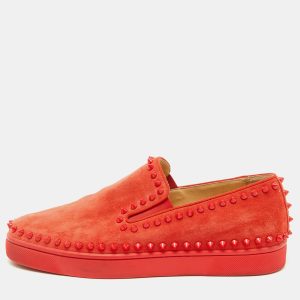 Christian Louboutin Red Suede Pik Boat Slip On Sneakers Size 39.5, Athletic Shoes & Sneakers - Luxury Closet catalog