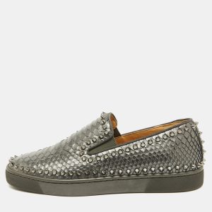 Christian Louboutin Grey Python Pik Boat Slip On Sneakers Size 40.5, Athletic Shoes & Sneakers - Luxury Closet catalog