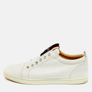 Christian Louboutin White Leather F.A.V Fique A Vontade Sneakers Size 41.5, Athletic Shoes & Sneakers - Luxury Closet catalog