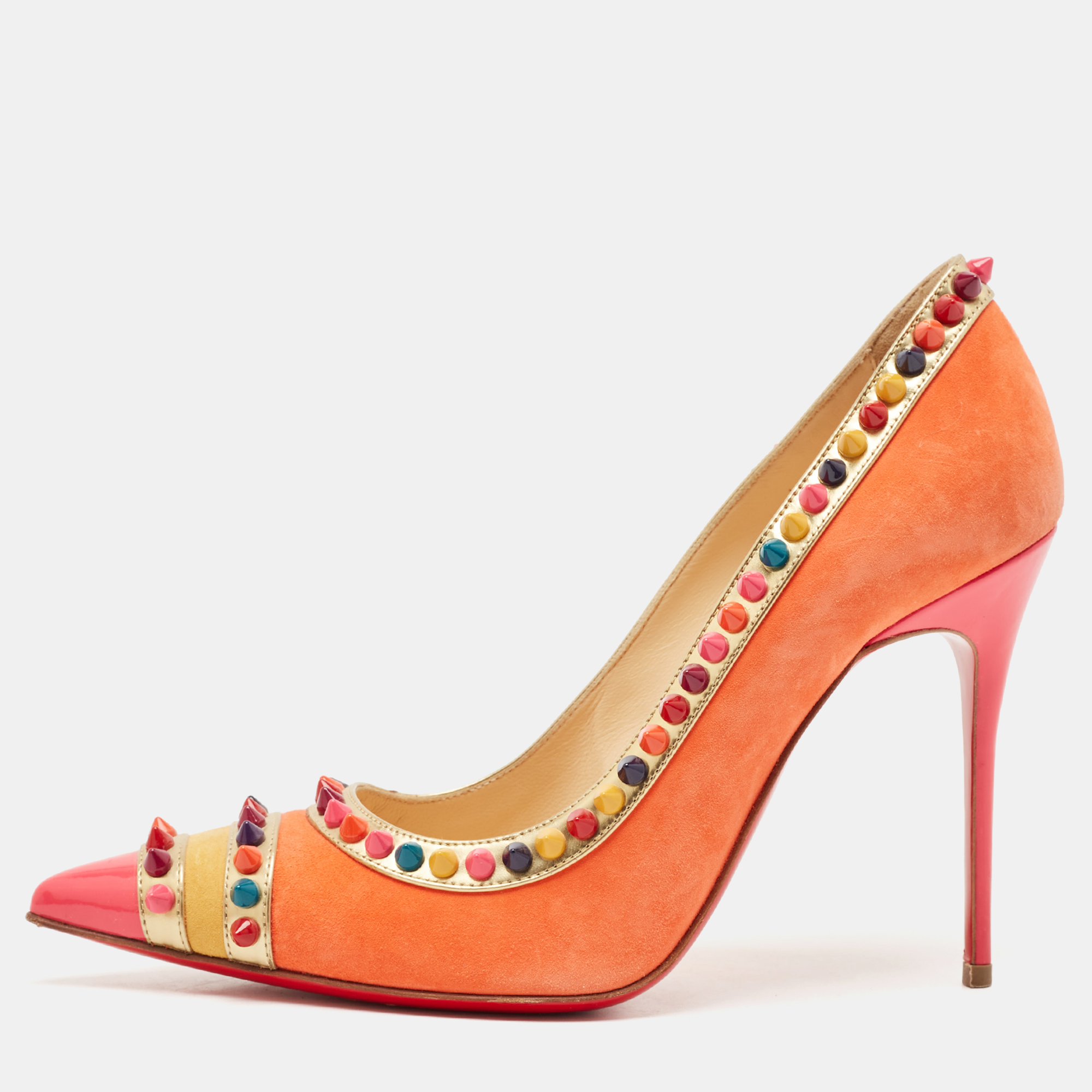 Christian Louboutin Multicolor Patent Leather and Suede Malabar Hill Pumps Size 38, Pumps - Luxury Closet catalog