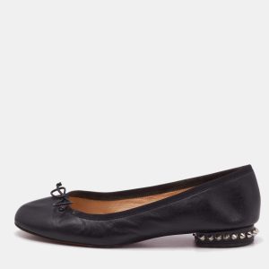 Christian Louboutin Black Leather La Massine Ballet Flats Size 37.5, Flats - Luxury Closet catalog