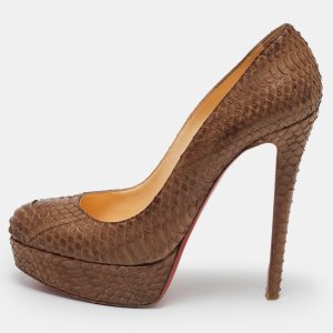 Christian Louboutin Brown Python Leather Bianca Platform Pumps Size 39, Pumps - Luxury Closet catalog