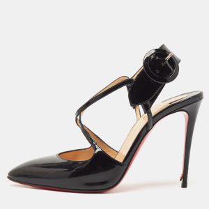 Christian Louboutin Black Patent Leather Crossfliketa Pumps Size 38.5, Pumps - Luxury Closet catalog