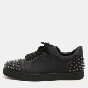 Christian Louboutin Black Glitter Vieira 2 Low Top Sneakers Size 37, Athletic Shoes & Sneakers - Luxury Closet catalog