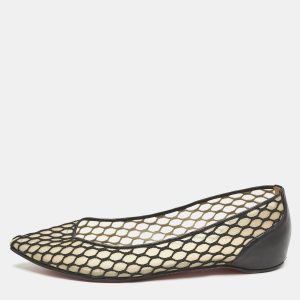 Christian Louboutin Black Leather and Mesh Miss Mix Ballet Flats Size 36.5, Flats - Luxury Closet catalog