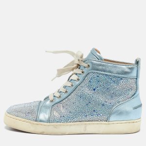 Christian Louboutin Blue Leather Strass Louis High Top Sneakers Size 38, Athletic Shoes & Sneakers - Luxury Closet catalog
