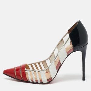 Christian Louboutin Tricolor Patent Leather and PVC Bandy Stripe Pumps Size 37, Pumps - Luxury Closet catalog