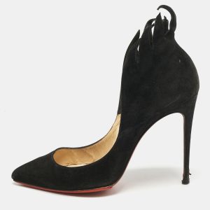 Christian Louboutin Black Suede Victorina Flame Pumps Size 36.5, Pumps - Luxury Closet catalog