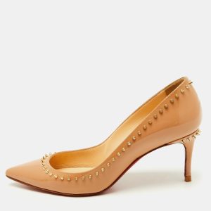 Christian Louboutin Beige Patent Leather Anjalina Pumps Size 35.5, Pumps - Luxury Closet catalog
