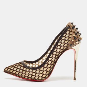 Christian Louboutin Multicolor Mesh and Leather Spikes Guni Pumps Size 35, Pumps - Luxury Closet catalog