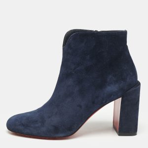Christian Louboutin Navy Blue Suede Castarika Ankle Length Boots Size 38, Boots - Luxury Closet catalog