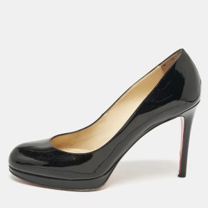 Christian Louboutin Black Patent Leather Simple Round Toe Pumps Size 38, Pumps - Luxury Closet catalog