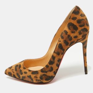 Christian Louboutin Brown Suede Leopard Print So Kate Pumps Size 37.5, Pumps - Luxury Closet catalog