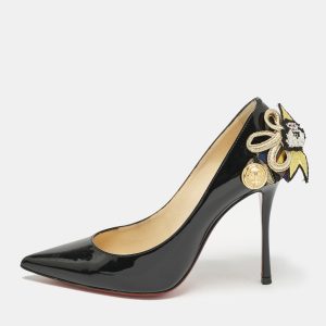 Christian Louboutin Black Patent Leather Galonna Pumps Size 36.5, Pumps - Luxury Closet catalog