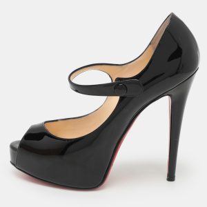 Christian Louboutin Black Patent Leather Jane Vendome Platform Pumps Size 36, Pumps - Luxury Closet catalog