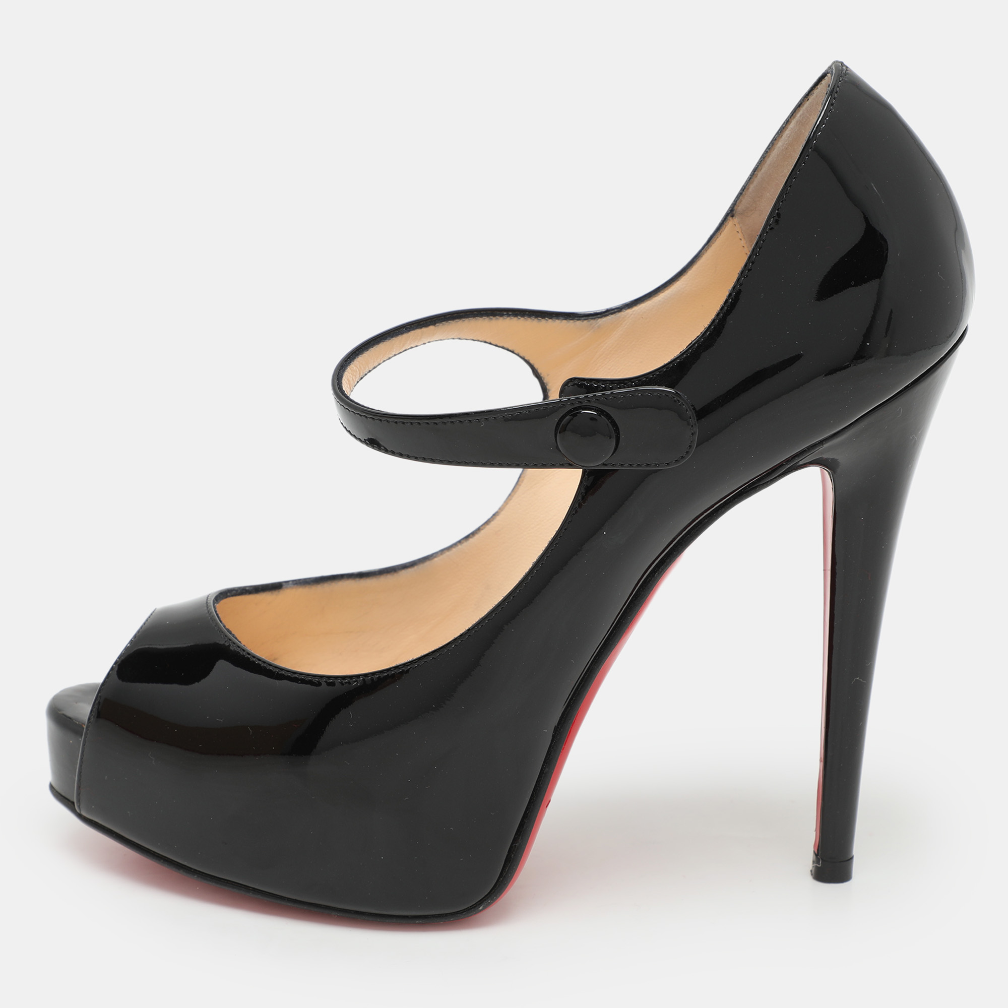 Christian Louboutin Black Patent Leather Jane Vendome Platform Pumps Size 36, Pumps - Luxury Closet catalog