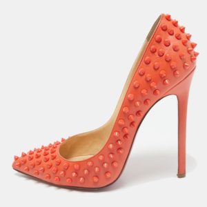 Christian Louboutin Orange Leather Pigalle Spikes Pumps Size 41, Pumps - Luxury Closet catalog
