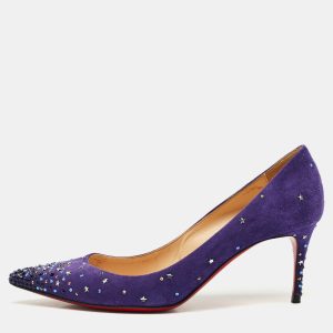 Christian Louboutin Purple Suede Crystal Embellished Gravitanita Pumps Size 38.5, Pumps - Luxury Closet catalog