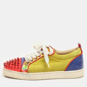 Christian Louboutin Multicolor Suede and Patent Leather Louis Junior Spikes Sneakers Size 37.5, Athletic Shoes & Sneakers - Luxury Closet catalog