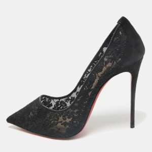 Christian Louboutin Black Lace and Mesh Follies Strass Pumps Size 40, Pumps - Luxury Closet catalog