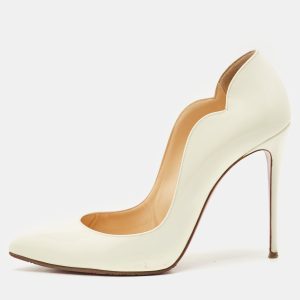 Christian Louboutin White Patent Leather Hot Chick Pumps Size 39.5, Pumps - Luxury Closet catalog