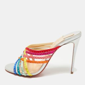 Christian Louboutin Multicolor Satin Marthastrass Slide Sandals Size 38, Sandals - Luxury Closet catalog