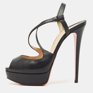 Christian Louboutin Black Leather Cross Me Sandals Size 39, Sandals - Luxury Closet catalog