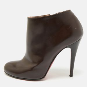 Christian Louboutin Brown Leather Bellissima Ankle Booties Size 38, Boots - Luxury Closet catalog