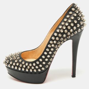 Christian Louboutin Black Leather Bianca Spike Platform Pumps Size 35, Pumps - Luxury Closet catalog
