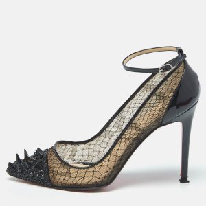 Christian Louboutin Black Lace and Patent Leather Picks and Co Pot Pourri Pumps Size 39, Pumps - Luxury Closet catalog