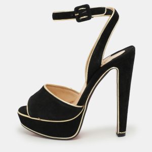 Christian Louboutin Burgundy  Suede LouLou Dance Platform Ankle Strap Sandals Size 36, Sandals - Luxury Closet catalog