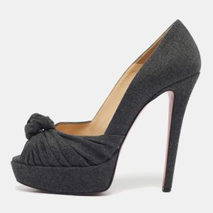 Christian Louboutin Black Wool Jenny Platform Pumps Size 38, Pumps - Luxury Closet catalog