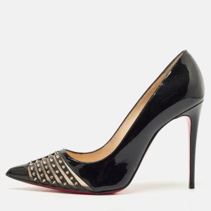 Christian Louboutin Black Patent Leather Bareta Pumps Size 38.5, Pumps - Luxury Closet catalog