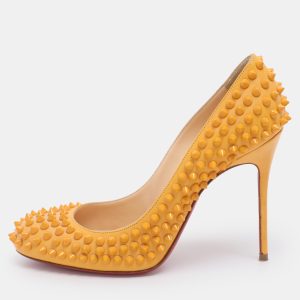 Christian Louboutin Yellow Leather Bianca Spike Pumps Size 37, Pumps - Luxury Closet catalog