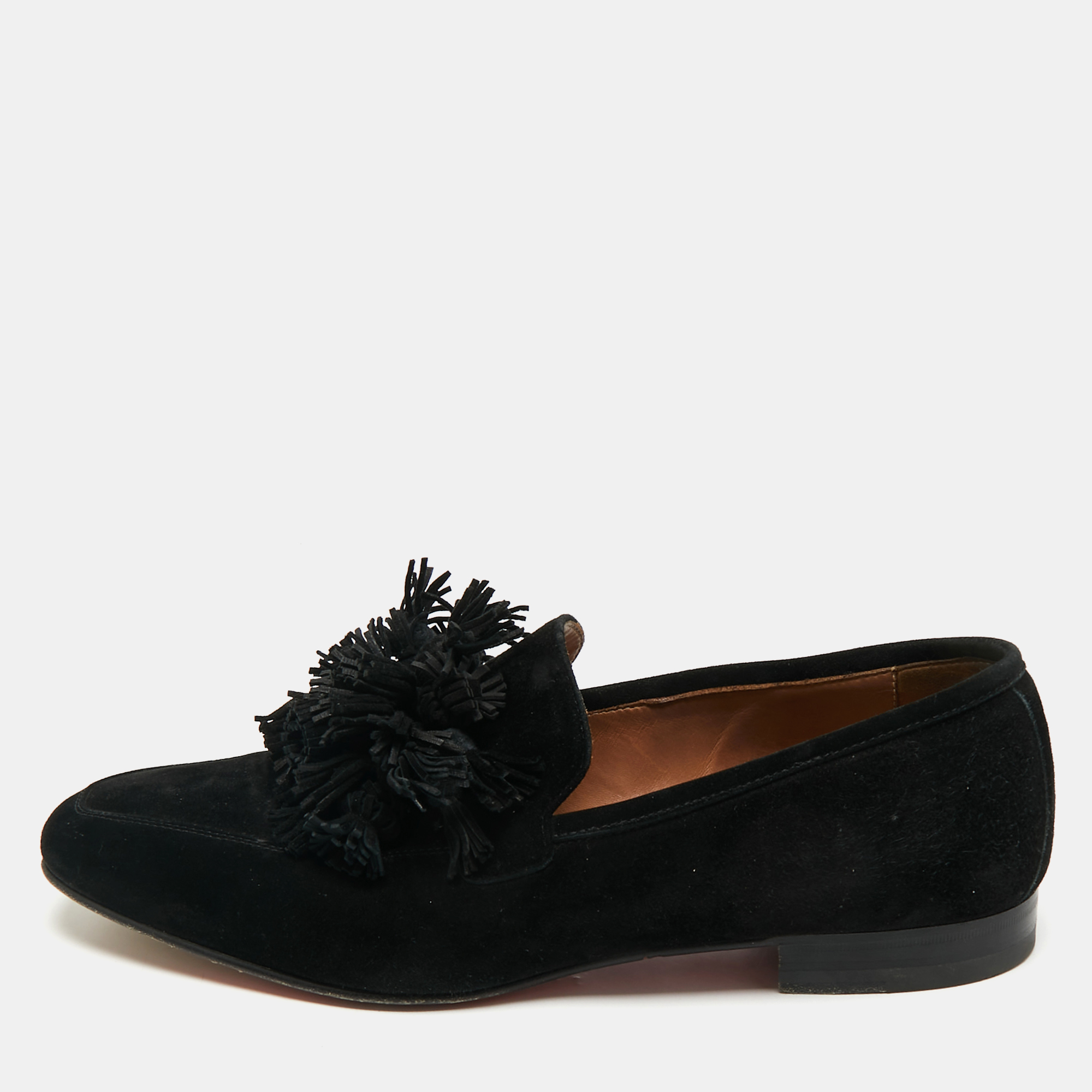 Christian Louboutin Black Suede Tassel Accents Loafers Size 43, Loafers & Slip-Ons - Luxury Closet catalog