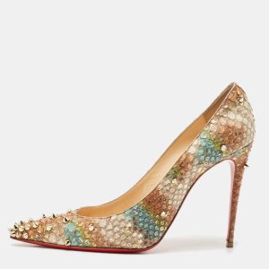 Christian Louboutin Tri-Color Python Leather Degraspike Pumps Size 38.5, Pumps - Luxury Closet catalog