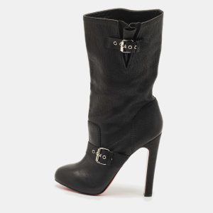 Christian Louboutin Black Leather Flanavec Mid Calf Boots Size 40, Boots - Luxury Closet catalog